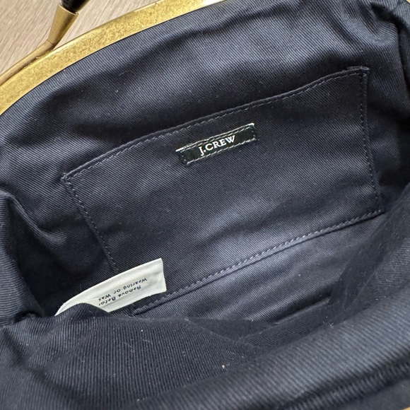 J Crew Velvet kiss lock hand bag